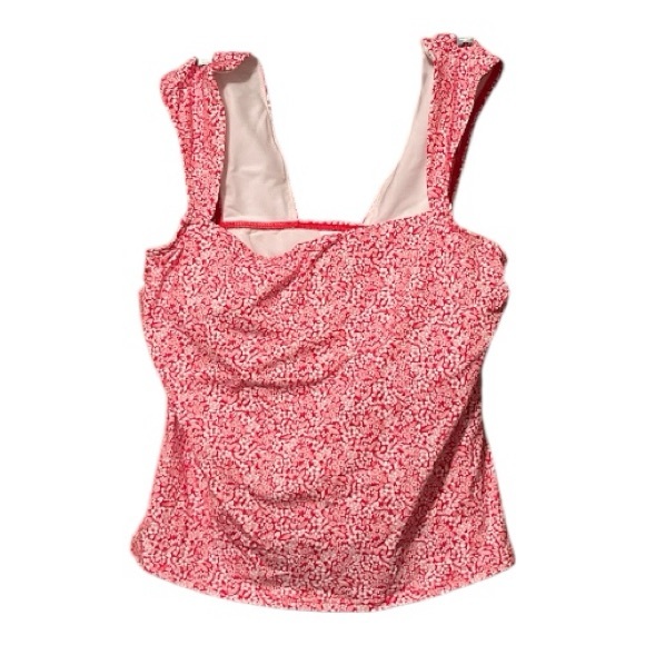 Lands' End Other - Lands' End Women's Red Floy Patterned Swim Top Size 12 NWT